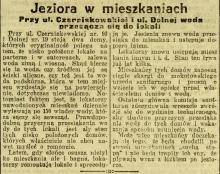Jeziora w mieszkaniach, 1926