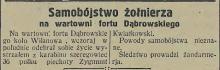 Samobójstwo na warcie, 1926