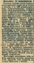 Malarja w Mokotowie, 1927