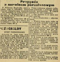 Przygoda z serwisem. 1927