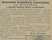 Skasowanie komunikacji, 1927