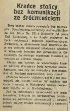 Krańce bez komunikacji, 1927