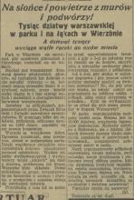 Na słońce i powietrze. Pókolonie. 1928.