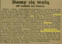 Domy się walą. 20 rodzin na bruku. 1929.
