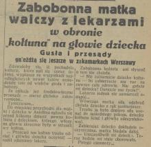 W obronie kołtuna. Matka prostestuje. 1929.