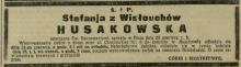 Stefanja Husakowska, 1929