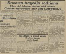 Krwawa tragedja rodzinna. Ludowa. 1929.