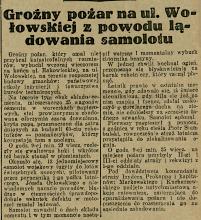 Pożar na Wołowskiej, 1929