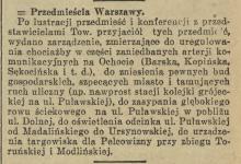 Po lustracji przedmieść. Infrastruktura. 1929.