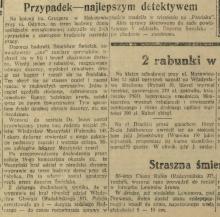 Przypadek detektywem, 1930