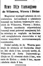 Tramwaj do Wilanowa, 1930