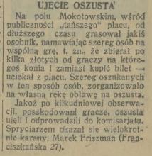 Ujęcie oszusta, 1930