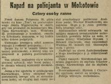 Napad na policjanta, 1930