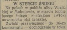 W stercie śniegu, 1931