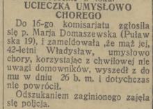 Ucieczka chorego, 1931