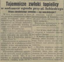 Tajemnicze zwłoki, 1931