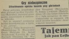 Ognisko hazardu, 1931