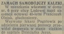 Zamach samobójczy, 1931
