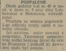 Podpalenie z zemsty, 1931