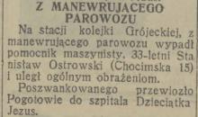 Wypadł z parowozu, 1931