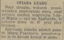 Ofiara czadu, 1932