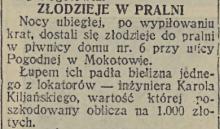 Złodzieje w pralni, 1932