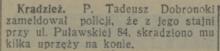 Kradzież uprzęży, 1932