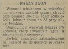 Nagły zgon, 1932