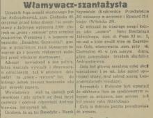 Włamywacz szantażysta, 1933