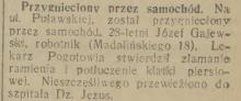 Przygnieciony przez samochód, 1933