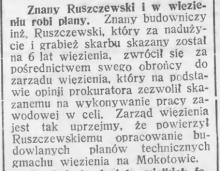 Plany w więzieniu, 1933