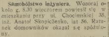 Samobójstwo inżyniera, 1933