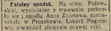 Fatalny upadek, 1934