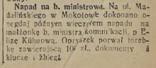 Napad na ministrową, 1934