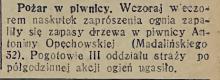 Pożar w piwnicy, 1934