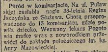 Poród w komisarjacie, 1934
