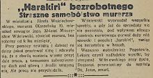 Harakiri bezrobotnego, 1934