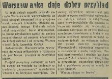 Warszawianka daje przykład, 1934