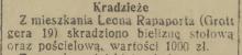 Kradzieże, 1934