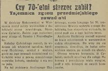 Tajemnica zgonu zawadiaki, 1935