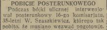 Pobicie posterunkowego. 1936