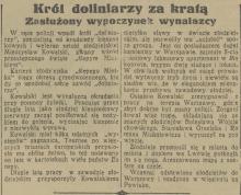 Król doliniarzy, 1936