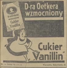 Cukier vanillin, 1936