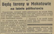 Tereny na półkolonie, 1936