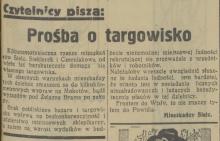 Prośba o targowisko, 1936
