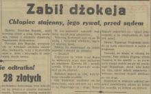 Zabił dżokeja, 1936