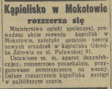 Kąpielisko powiększa się, 1936