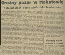 Groźny pożar, 1936