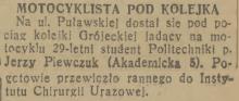 Motocyklista pod kolejką, 1936