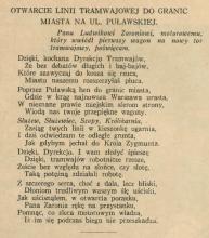 Na otwarcie linii tramwajowej. 1936